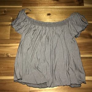 5 for $22 American Eagle Striped Off The Shoulder